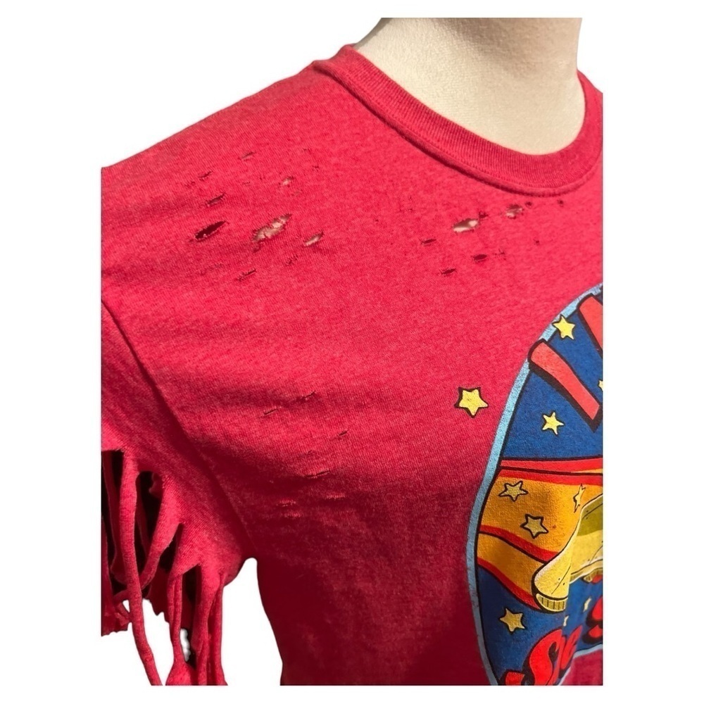 Alien “I need some space” distressed Medium tied red t shirt EUC - Picture 5 of 8